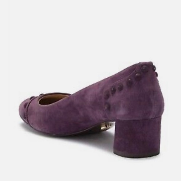 Tory Burch Colt Studded Purple Suede Pumps New - Picture 4 of 6